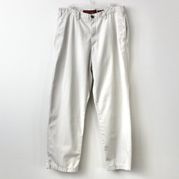 Eddie Bauer Tan Everyday Performance Ruston Fit Flat Front Trousers Pants W36 - Picture 1 of 9